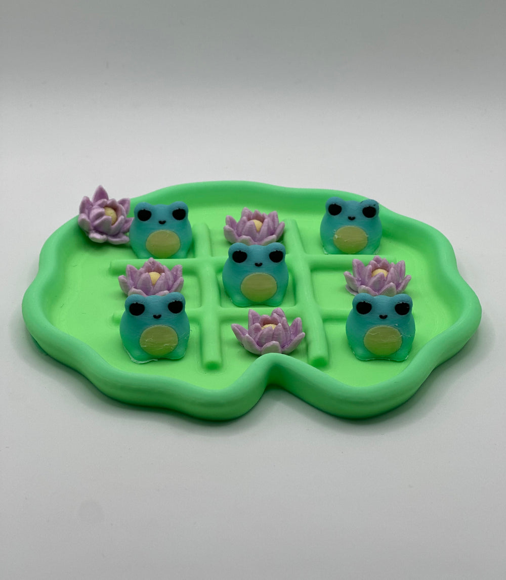 3D Printed TikTacToad Game – Frogs & Flowers Edition